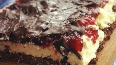 Чизкейк с ягодным джемом без выпекания