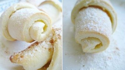 Домашние творожные рогалики