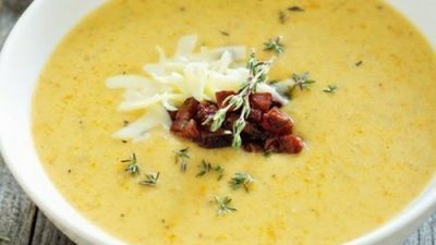 Домашний картофельный суп-пюре с беконом