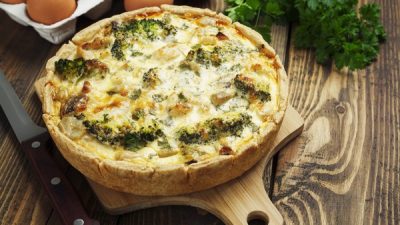 Домашний киш с копченым окороком