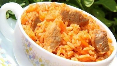 Домашний плов со свининой на сковороде