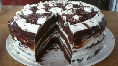 Домашний шоколадно-творожный торт