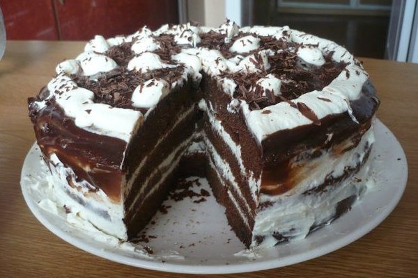 Домашний шоколадно-творожный торт