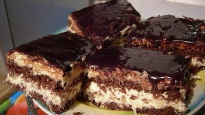 Домашний шоколадный торт с кокосовой начинкой