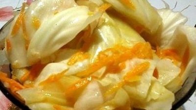 Домашняя квашеная капуста в горячем рассоле