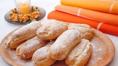Эклеры домашние со сливочным кремом