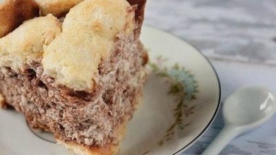 Французская шарлотка с ликером и шоколадом