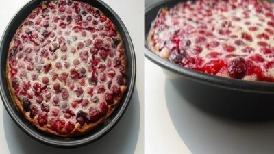 Французский десерт «Клафути с вишней»