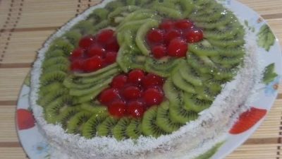 Фруктово-кокосовый тортик к празднику