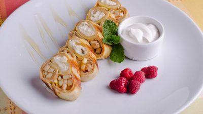 Фруктово-творожные блинчики