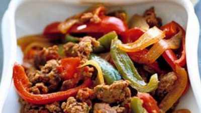 Говядина с болгарским перцем по-кубински в мультиварке