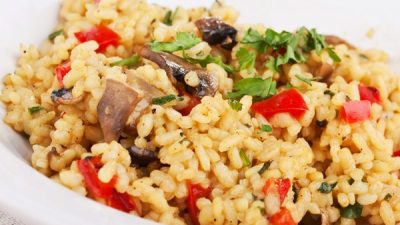 Грибное ризотто с сыром пармезан