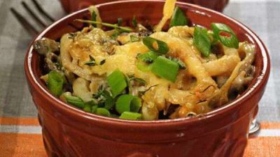 Грибной жульен с кальмарами в духовке