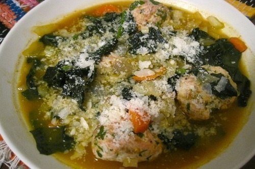 Итальянский свадебный суп с фрикадельками из индейки