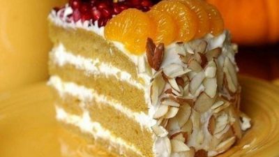 Йогуртовый торт с мандаринами и мюсли