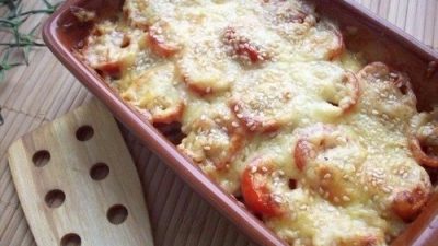Кабачки с грибами под сыром, из духовки