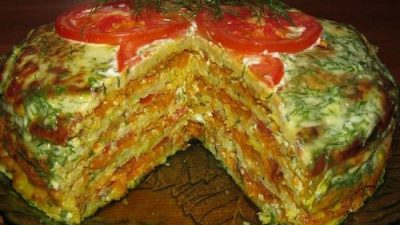 Капустный тортик с мясным фаршем