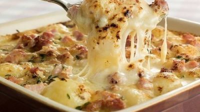 Картофель по-французски с сыром и сливками