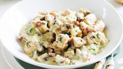 Картофель с курицей под сливками