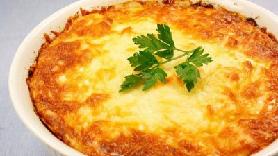 Картофель с сырной прослойкой