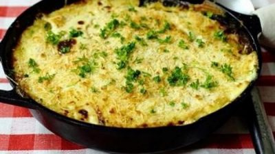 Картофельная запеканка с треской и сливками