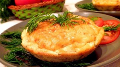 Картофельное суфле с чесноком