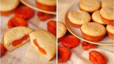 Кексики с курагой из манки и кефира