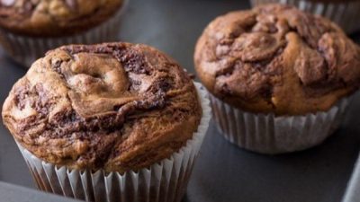 Кексы с бананом и шоколадной пастой