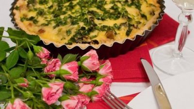 Киш по-французски с курицей и грибами