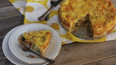Киш с овощной начинкой по-домашнему