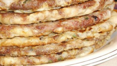 Китайские лепешки с мясным фаршем