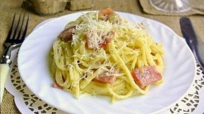 Классическая паста «Карбонара» с сырным соусом