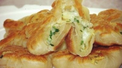 Конвертики на кефире с сыром и зеленью