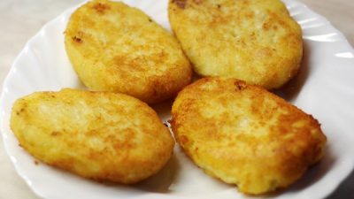 Котлеты из картофеля с куриной начинкой