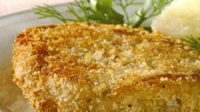 Котлеты из осетрины в панировке из грибного соуса