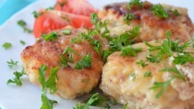 Котлеты куриные в сырном соусе