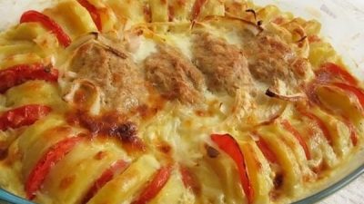 Котлеты «Полосатый рейс» с гарниром