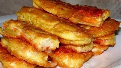 Крабовые палочки в сырно-майонезном кляре с чесноком