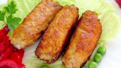 Крученики из свинины с рисом и овощами