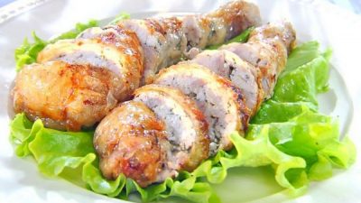 Куриная голень с грибной начинкой