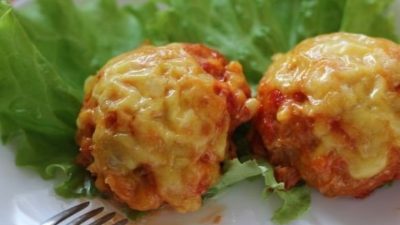 Курино-овощные тефтели в духовке