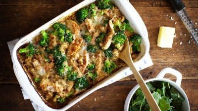 Куриное филе с брокколи под соусом в духовке