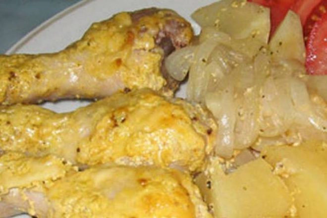 Куриные голени с картошкой в духовке – пошаговый рецепт с фото