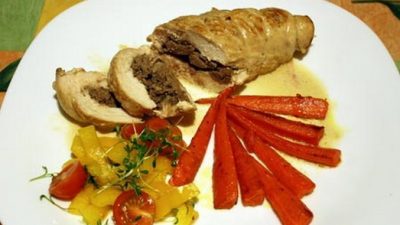 Куриные рулетики с печеночной начинкой
