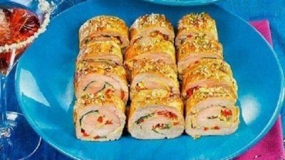 Куриные рулеты «Конфетти» с перцем