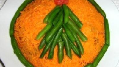Куриный салат со стручковой фасолью и апельсином