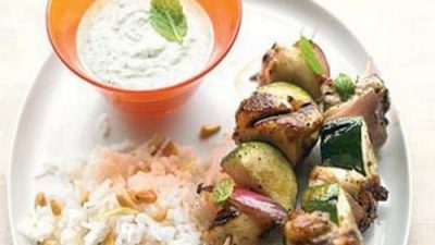 Куриный шашлык по-гречески с цуккини