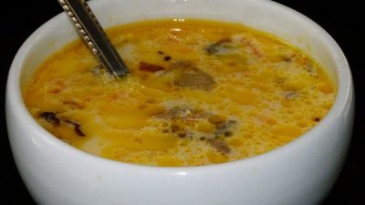 Куриный суп с сыром и шампиньонами