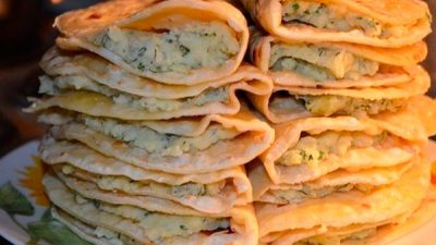 Кузикмяк с начинкой из картофеля с луком