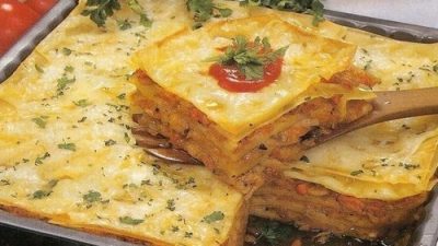 Лазанья с мясным фаршем и капустой